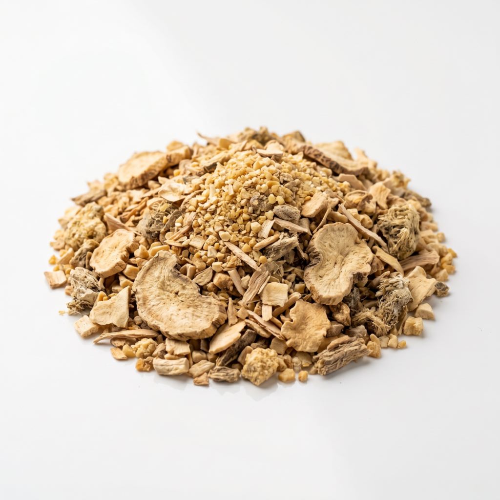 Maca root, whole and sliced